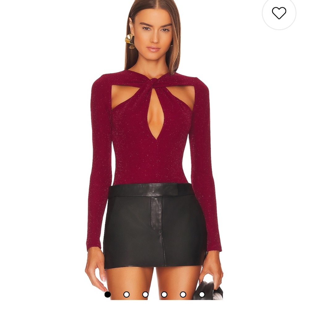 REVOLVE Burgundy Cut-Out Bodysuit Suki
